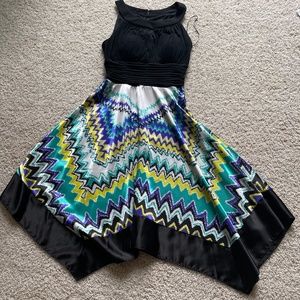 Fun, modern/contemporary, colorful dress, size 8.
